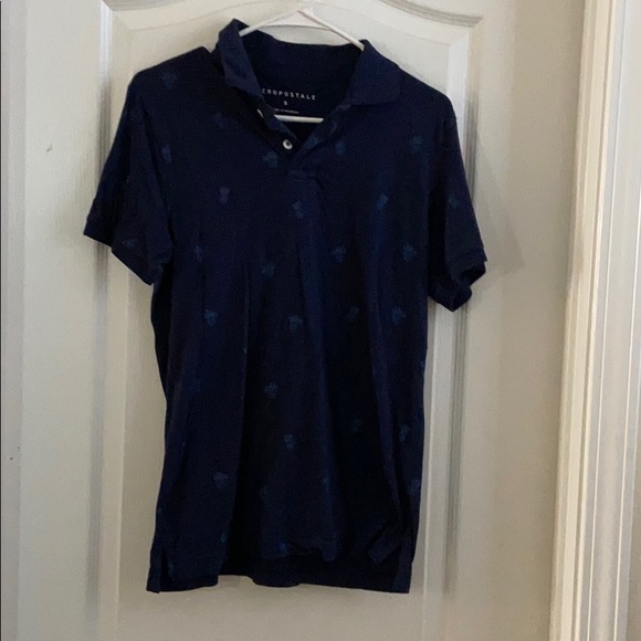 Blue collar shirt with Pinapple on it - Picture 1 of 1